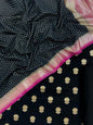 Pure Mercerized Lorex Weave Zari Booti With Contrast Magenta Border Chunri Dupatta Banarasi Suit 1250SKL_PM14