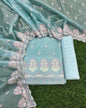 Light Blue Tissue Silk Embroidery Resham Booti Banarasi 3 Pcs Suit Set 1300SKL_TE15