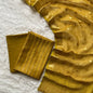 Mustard Gold Tissue Floral Stripe Zari Banarasi Suit Set With Crush Dupatta 1100SKL_TSU10