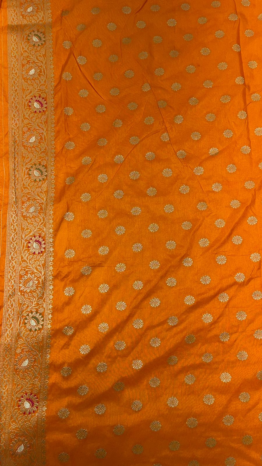 Faishana Presents Brown Dupion Silk Floral Mina Zari Jaal with Contrast Mustard Paithani Mina Zari Pallu Zari Border and Mustard Blouse