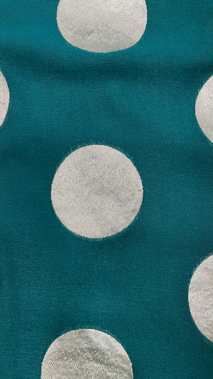 Faishana Presents Dark Green Katan Georgette Polka Dot Zari Boota with Banarasi Pallu Zari Border and Dark Green Blouse