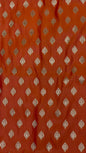 Faishana Presents Orange Satin Silk Floral Zari Booti with Contrast Purple 2D Silver Zari Border with Purple Blouse