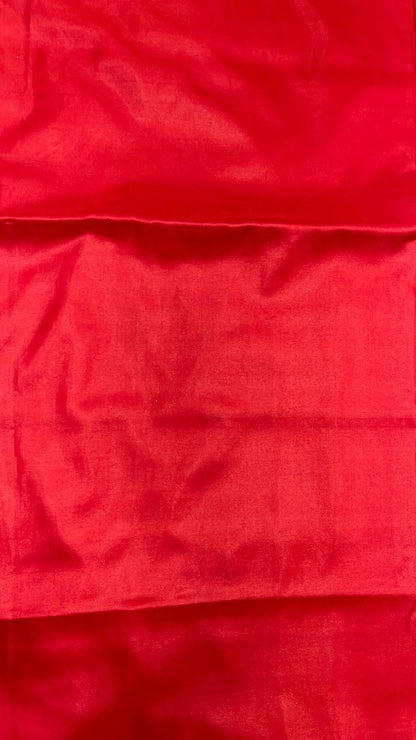 Faishana Presents Blue Satin Silk Silver Zari Pan Booti and Contrast Red Zari Border and Heavy Silver Zari Floral Anchal Banarasi Saree with Red Blouse