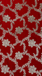 Faishana Presents Red Satin Silk Silver Zari Boota Jaal with Silver Zari Border saree and Red Blouse