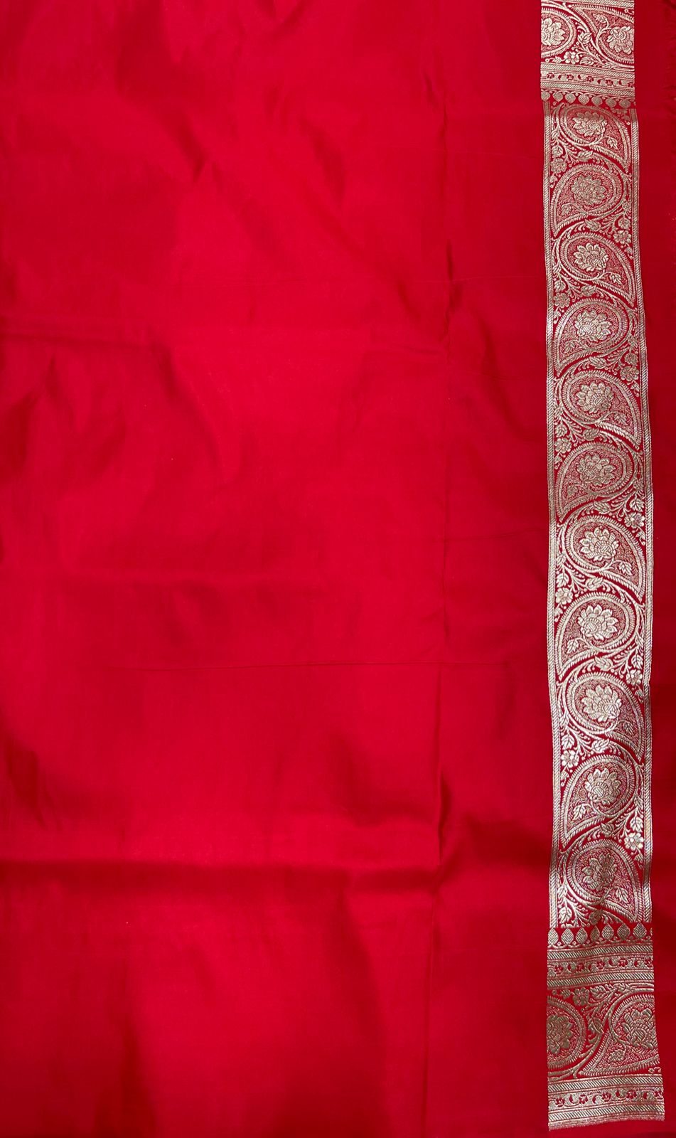 Faishana Presents Red Satin Silk Silver Zari Boota Jaal with Silver Zari Border saree and Red Blouse