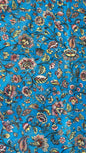Faishana Presents Warm Silk Floral Digital Print Tilfi Jaal Copper Zari Border Banarasi Saree with Floral Print Booti SkyBlue Blouse
