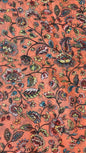 Faishana Presents Peach Warm Silk Floral Digital Print Tilfi Jaal Copper Zari Border Banarasi Saree with Floral Print Booti Peach Blouse
