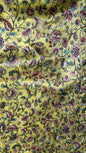 Faishana Presents Yellow Warm Silk Floral Digital Print Tilfi Jaal Copper Zari Border Banarasi Saree with Floral Print Booti Yellow Blouse