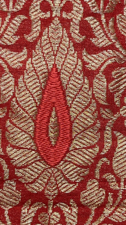 Faishana Pure Handloom Orange Tussar Silk Tilfi Zari Minakari Jaal Kadhwa Weave Minakari Pallu Banarasi Saree with Orange Blouse Piece