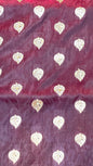 Faishana Presents Brown Stone Work Golden Zari Booti with Contrast Blue Paisley Lehariya Pallu Zari Border with Blue Blouse Banarasi Saree
