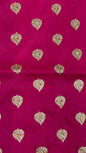 Faishana Presents Pink Stone Work Golden Zari Booti with Contrast Green Paisley Lehariya Pallu Zari Border with Green Blouse Banarasi Saree