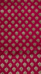 Faishana Presents Pink Stone Work Golden Zari Booti with Floral Heavy Pallu Zari Border and Pink Blouse Banarasi Saree