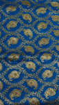 Faishana Presents Turqouise Blue Stone Work Golden Zari Booti Jaal with Paisely Boota Pallu Zari Border Banarasi Saree