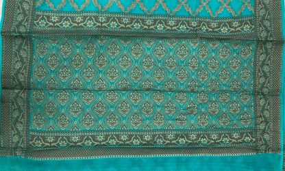 Faishana Pure Handwoven Sea Green Chiffon Kadiyal Copper Zari Jaal and Resham Mina Zari Boota Pallu with Sea Green Blouse