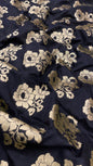 Faishana Presents Black Katan Silk Golden Zari Floral Tilfi Boota with Banarasi Zari Border and Black Blouse