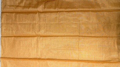 Faishana Presents Gold Art Silk Golden Floral Zari Jaal with Banarasi Floral Zari Border with Gold Blouse