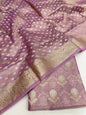 Faishana Presents Light Purple Floral Sona Zari Rupa Mina Booti 3pcs Suit with Sona Rupa Chunri Zari Dupatta