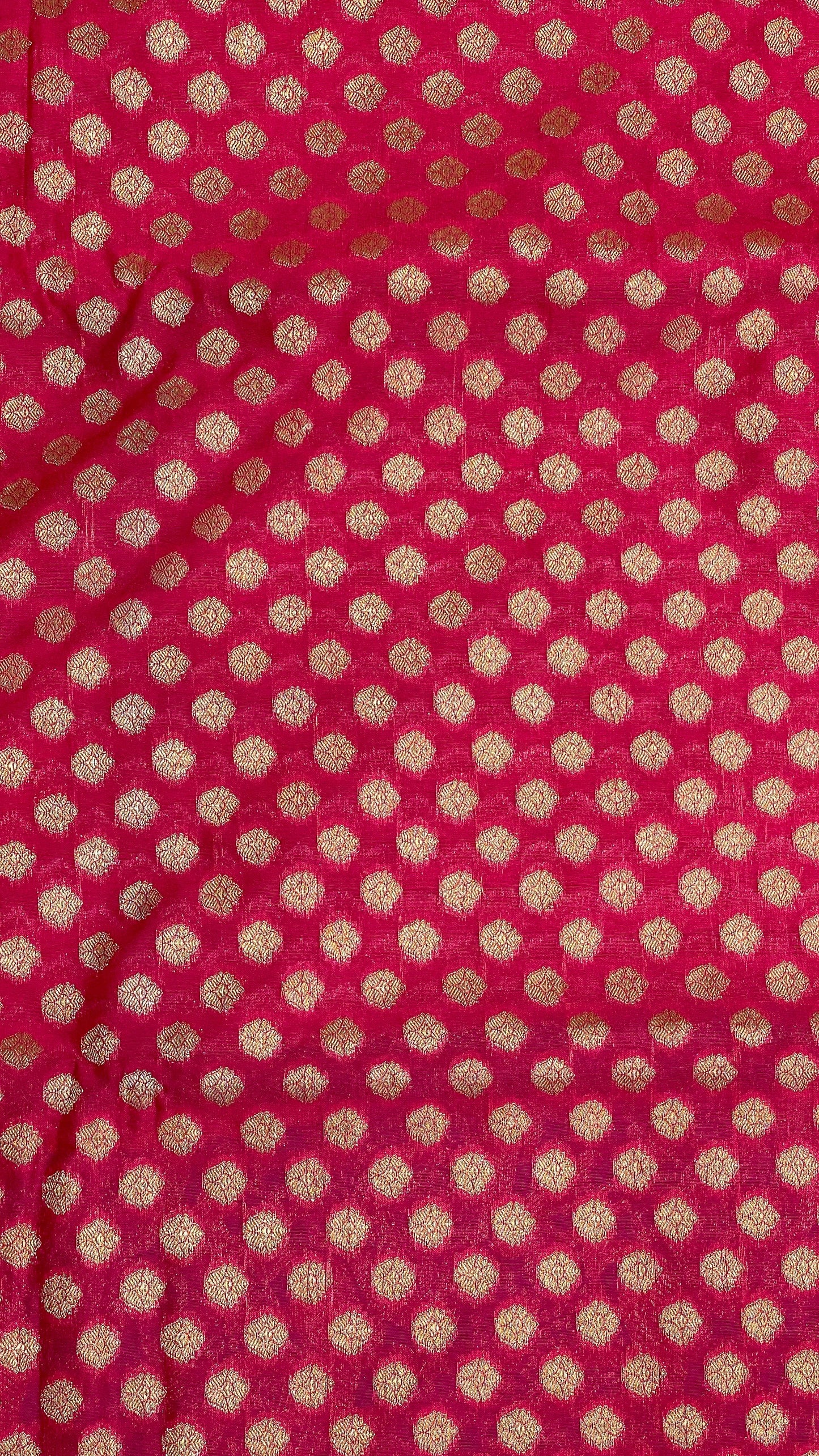 Faishana Presents Pink Katan Silk Golden Zari Chunri Booti with Contrast Blue Paisley Pallu and Skirt Zari Border with Blue Blouse