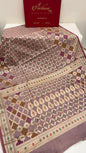 Faishana Presents Light Purple Cotton Zari Striped Mina Jaal with Skirt Rangkaat Zari Border and Bandhej Pallu with Light Purple Blouse