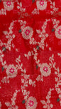 Faishana Presents Red Semi Georgette Tilfi Mina Floral Zari Jaal with Banarasi Floral Pallu and Red Blouse