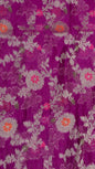 Faishana Presents Purple Semi Georgette Tilfi Mina Floral Zari Jaal with Banarasi Floral Pallu and Purple Blouse