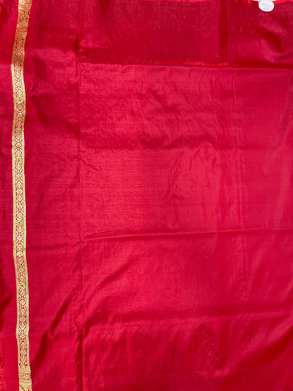 Faishana Presents Maroon Satin Silk Half Half Patli Zari Booti Low Stone Work Saree with Banarasi Pallu and Maroon Blouse