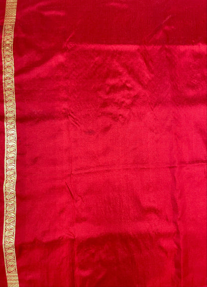 Faishana Presents Purple Satin Silk Floral Zari Tilfi Jaal Low Stone Work Saree with Contrast Maroon Banarasi Pallu and Maroon Blouse