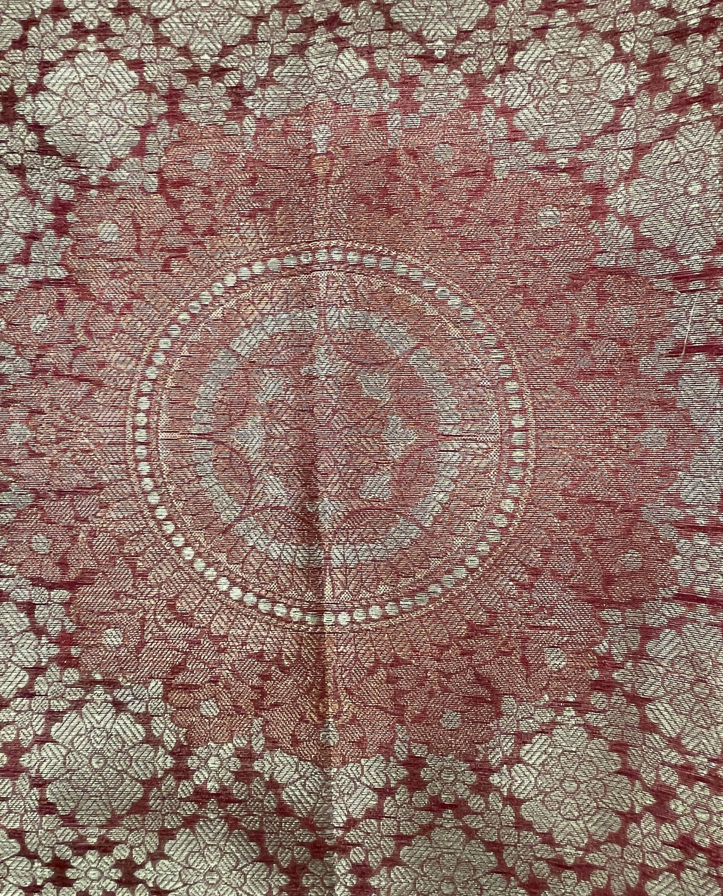 Faishana Presents Burgundy Art Silk Floral Zari Boota Sliver Jaal and Dual Skirt Silver Zari Boota Copper Zari Border with Contrast Black Pallu and Black Blouse