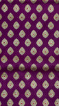 Faishana Presents Purple Katan Silk Zari Booti Heavy Stone Work Banarasi Saree with Contrast Blue Floral Pallu and Blue Blouse