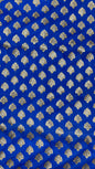 Faishana Presents Blue Satin Silk Floral Zari Booti Stone Heavy Work Banarasi Saree with Checkered Pallu Skirt Zari Border and Blue Blouse