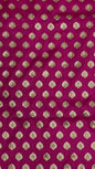 Faishana Presents Magenta Satin Silk Floral Zari Booti Heavy Stone Work Banarasi Saree with Lehariya Pallu and Magenta Blouse
