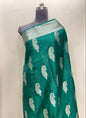 Faishana Presents Green Warm Silk Carry Boota Thos Border Banarasi Saree with Plain Blouse.