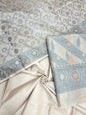 Light mauve cotton suit featuring diagonal resham stripes and tilfi jaal dupatta. SHL_19