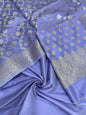 Purple art silk suit set featuring floral zari bootis and matching dupatta. SHL_61