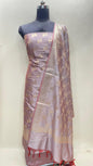 Mauve Semi Katan Silk Handloom Banarasi 3 pcs Suit Set MUB_SK2