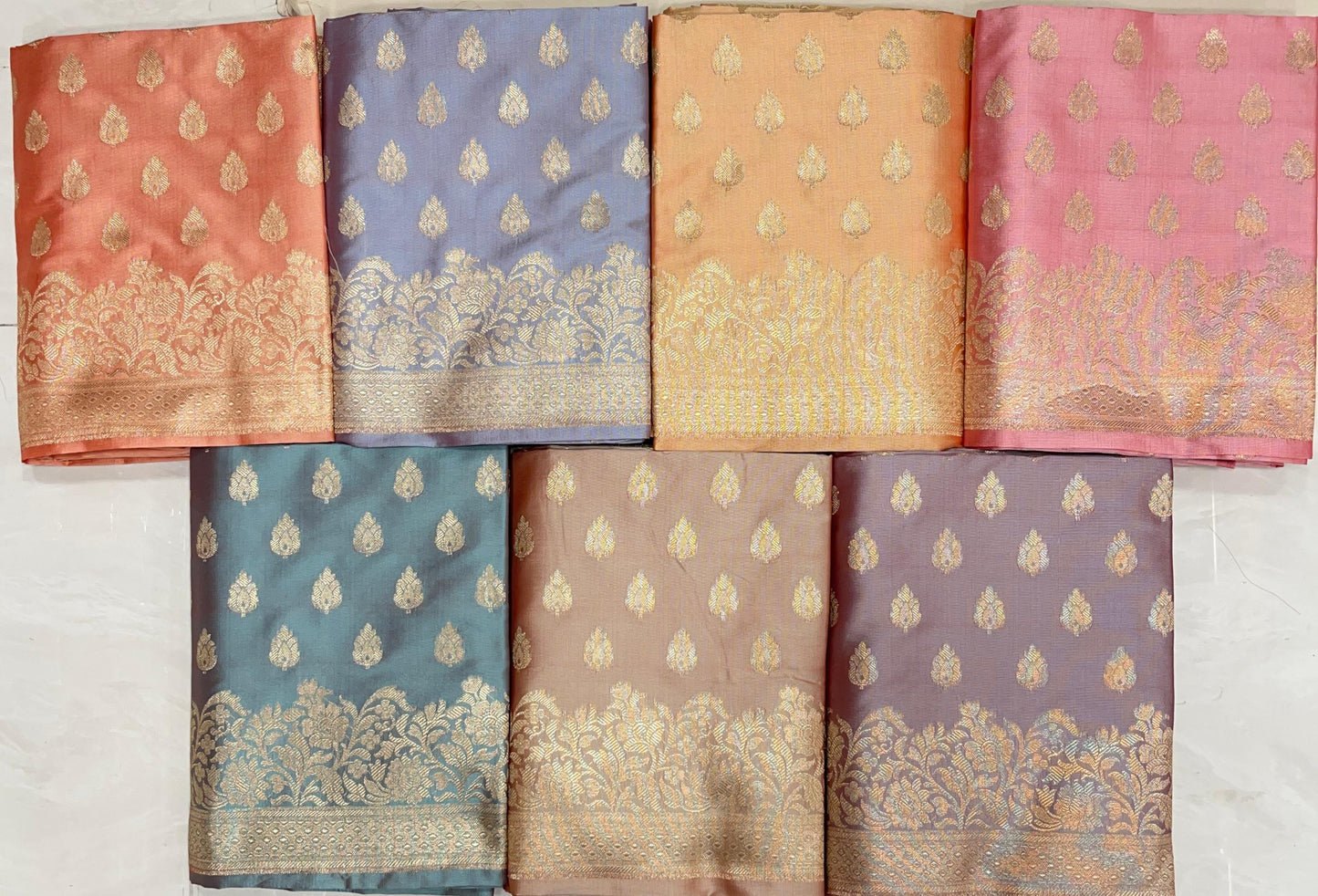 Cotton Silk Handloom 3 pcs Banarasi Suit 950MUB_SK29-MUB_SK35 SET
