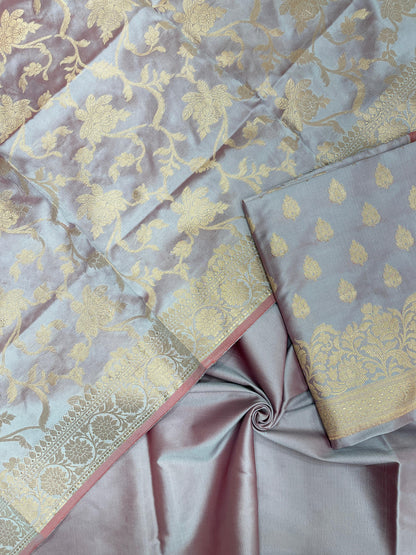 Seagreen Semi Katan Silk Handloom Banarasi 3 pcs Suit Set MUB_SK29