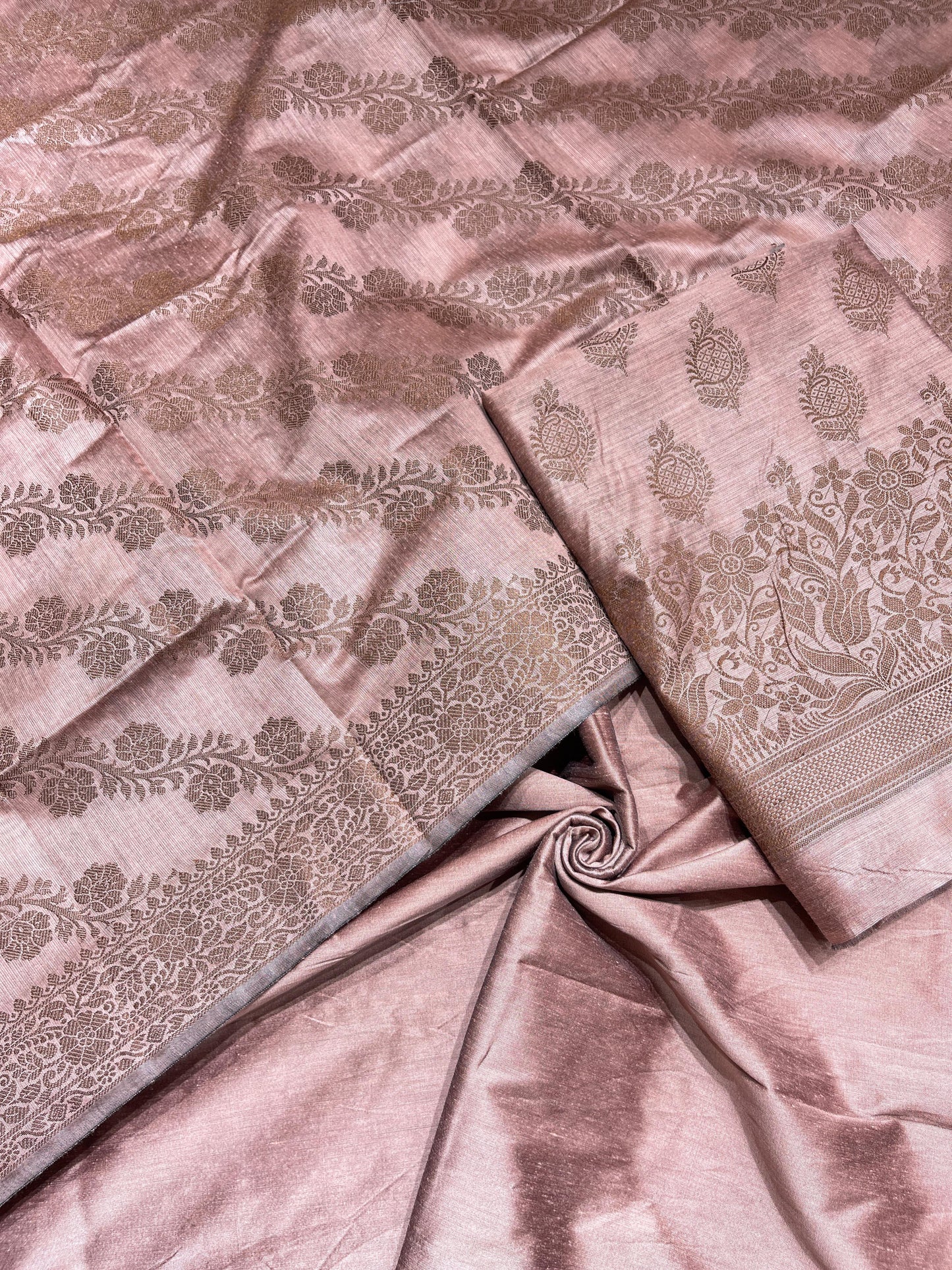 Peach Cotton Banarasi 3 pcs Suit Set IM_CS19