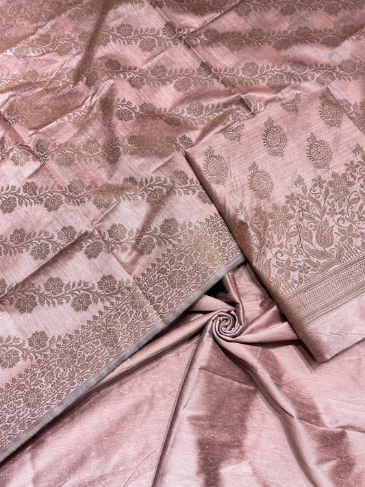 Peach Cotton Banarasi 3 pcs Suit Set IM_CS19