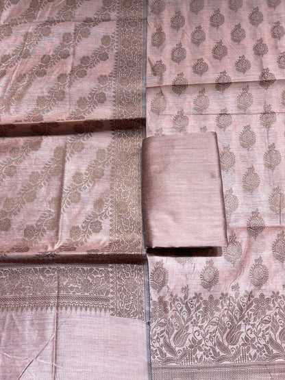Peach Cotton Banarasi 3 pcs Suit Set IM_CS19