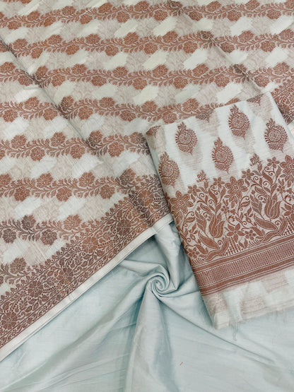 Sky Blue Cotton Banarasi 3 pcs Suit Set IM_CS23