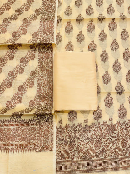 Yellow Cotton Banarasi 3 pcs Suit Set IM_CS25