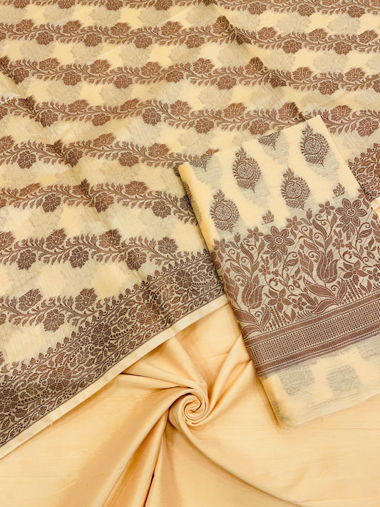 Yellow Cotton Banarasi 3 pcs Suit Set IM_CS25