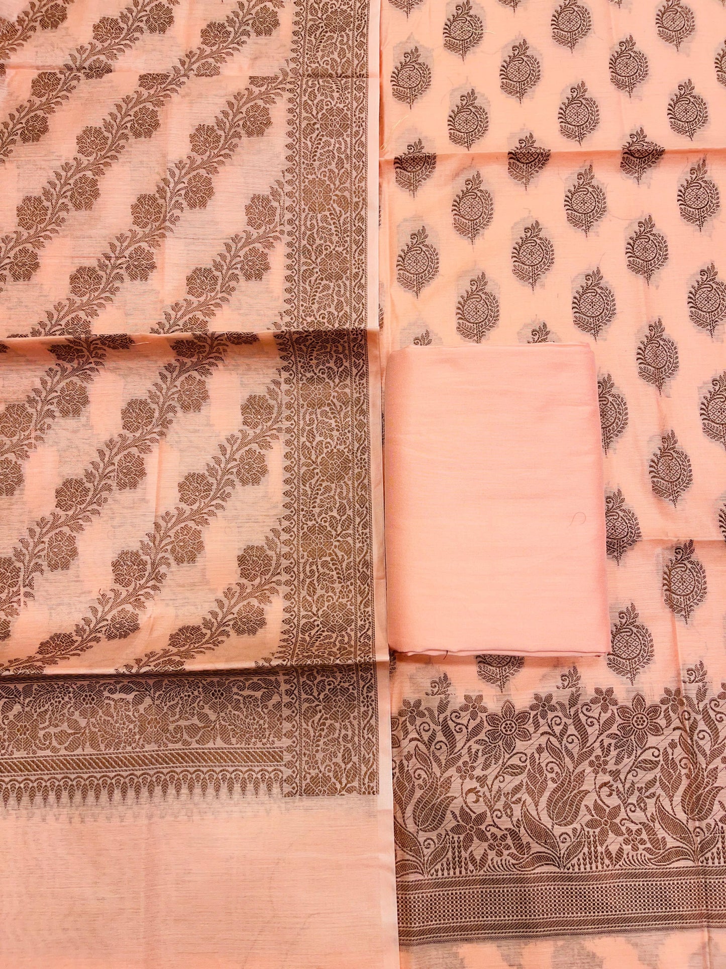 Orange Cotton Banarasi 3 pcs Suit Set IM_CS24