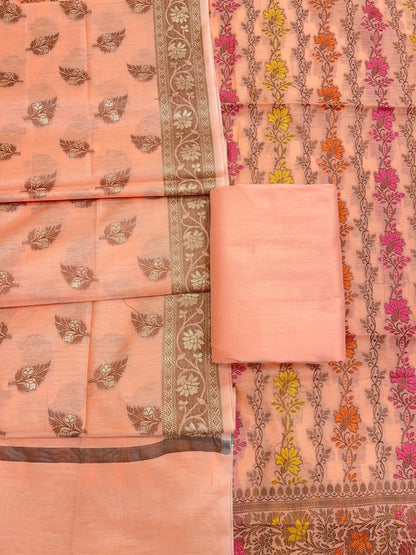 Orange Cotton Banarasi 3 pcs Suit Set IM_CS34