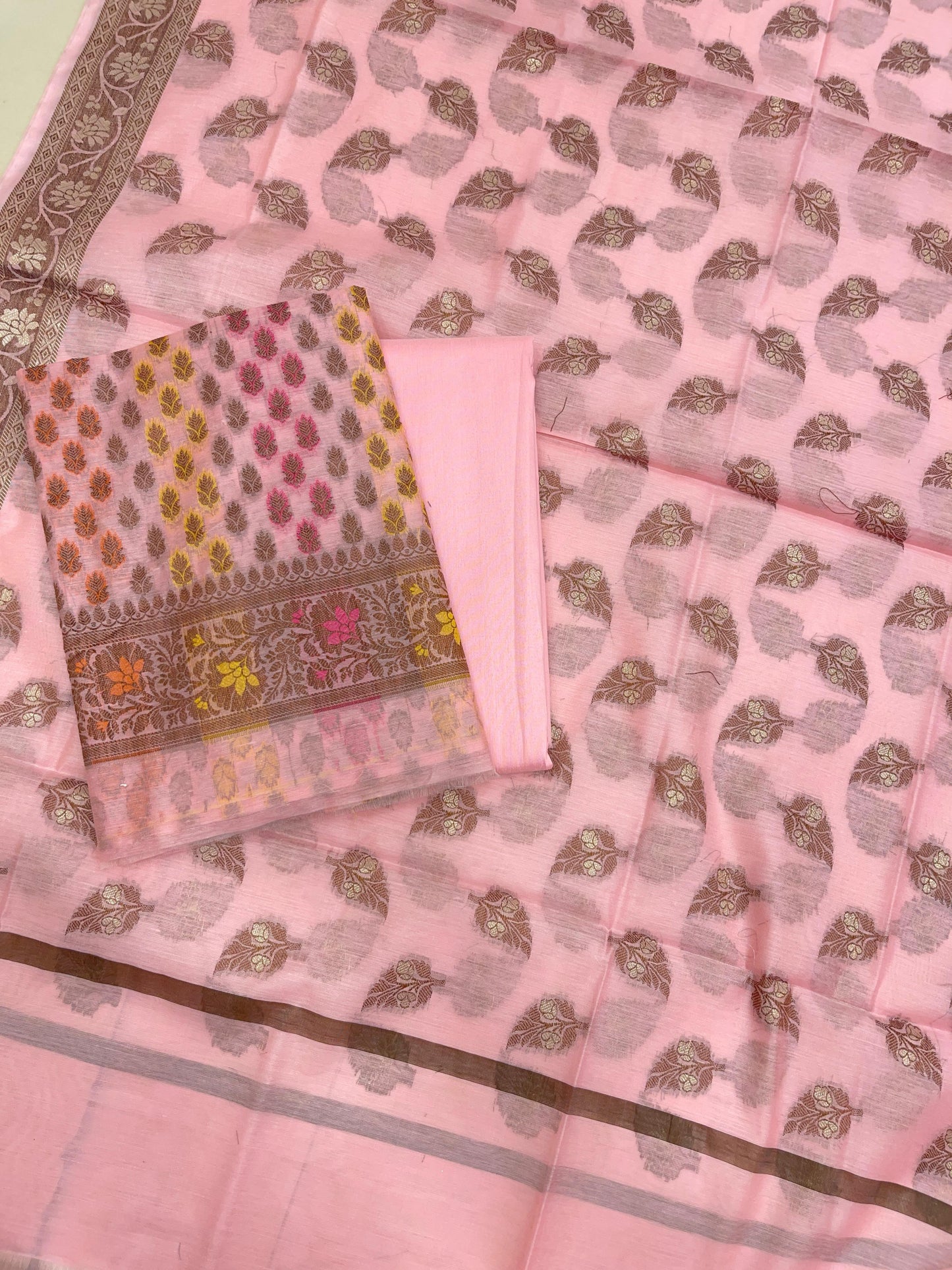 Pink Cotton Banarasi 3 pcs Suit Set IM_CS35