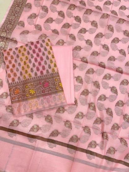 Pink Cotton Banarasi 3 pcs Suit Set IM_CS35