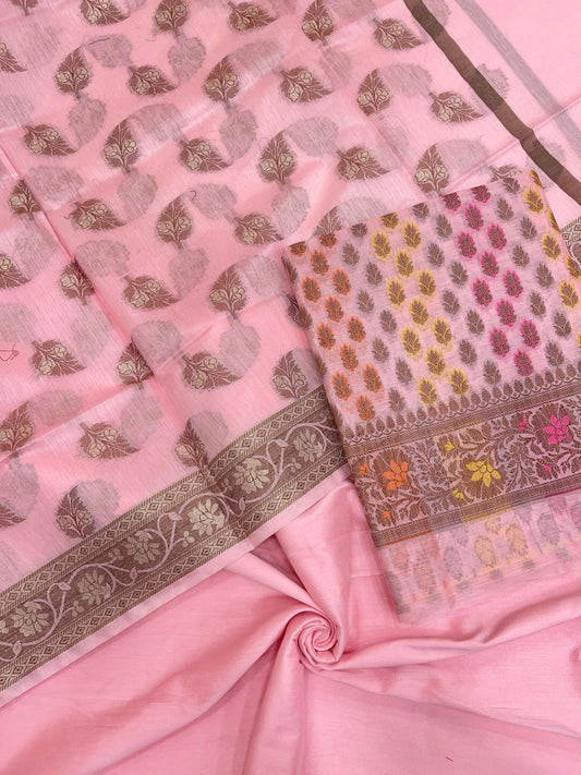 Pink Cotton Banarasi 3 pcs Suit Set IM_CS35