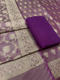 Puresilk Handloom Purple Tissue Silk Banarasi 3 pcs Suit Set RHN_TSU9