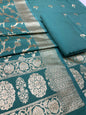 Puresilk Handloom Green Cotton Banarasi 3 pcs Suit Set RHN_CTN4